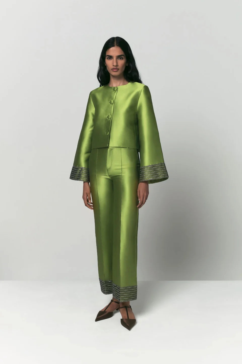 Yoshitomo Satin Straight Pants