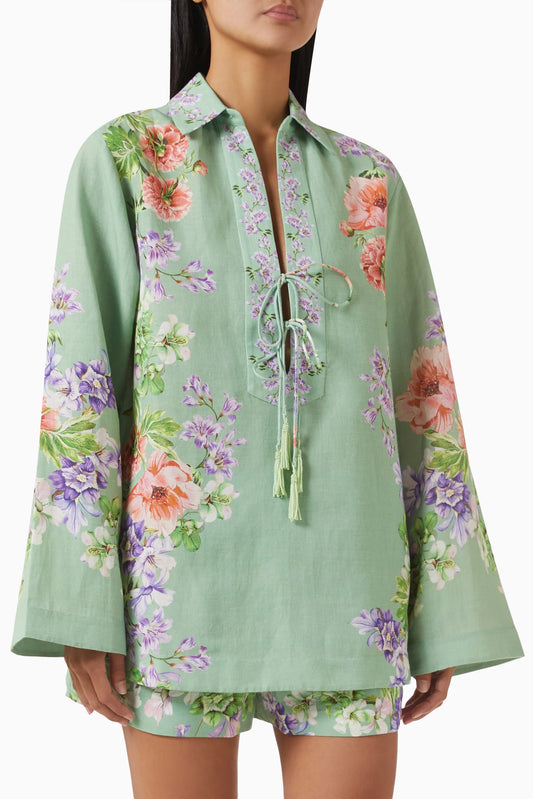 Drop Shoulder Collared Tunic