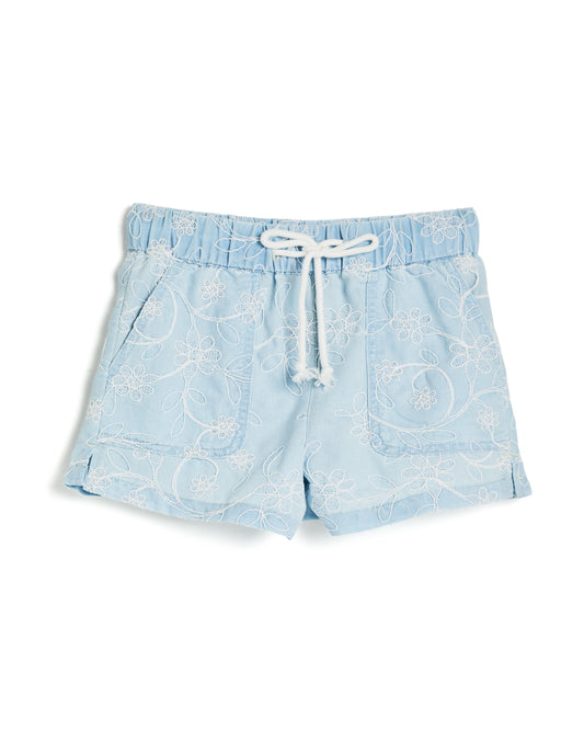Girls Embossed Floral Lounge Short