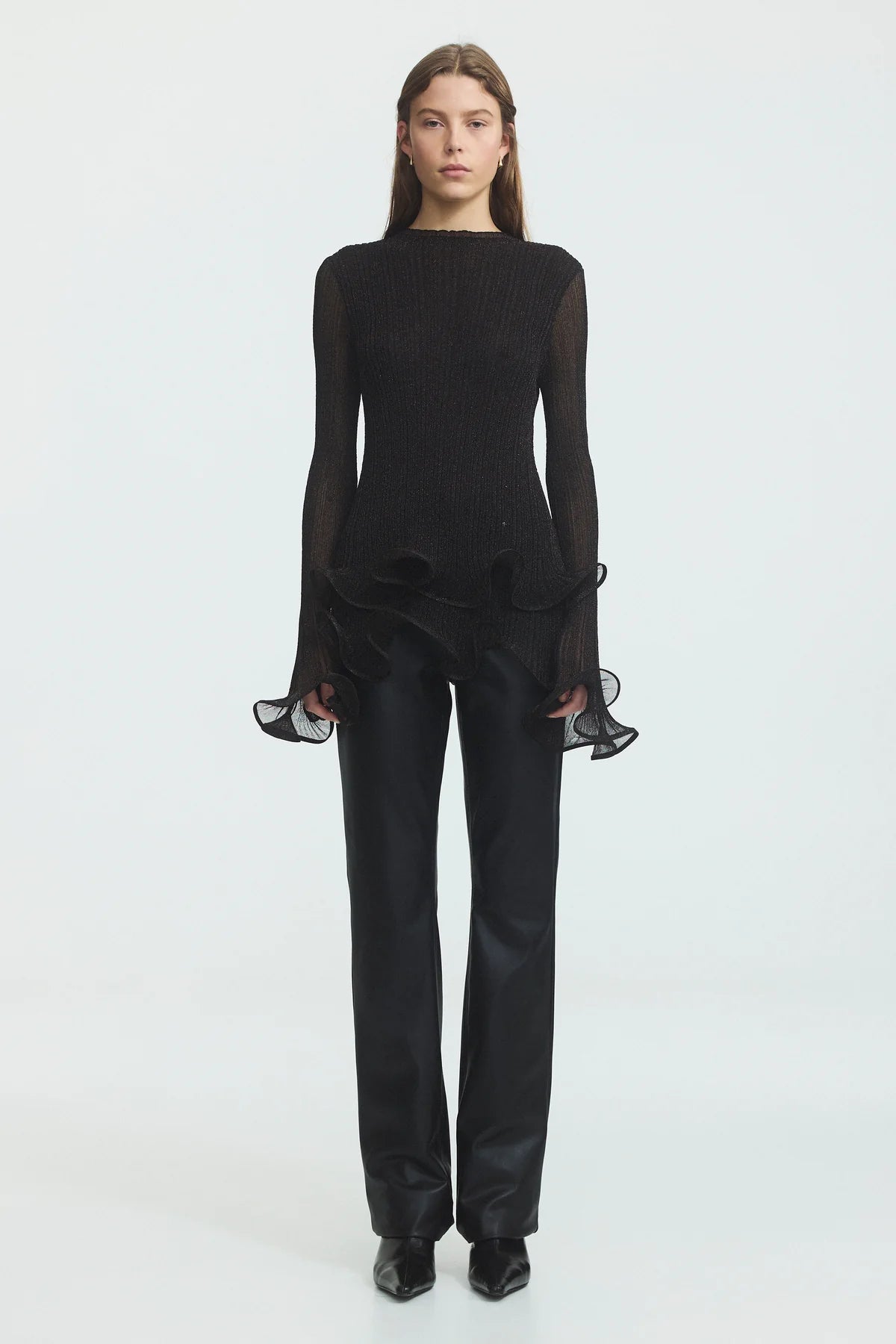 Agata Ruffle Knit Top