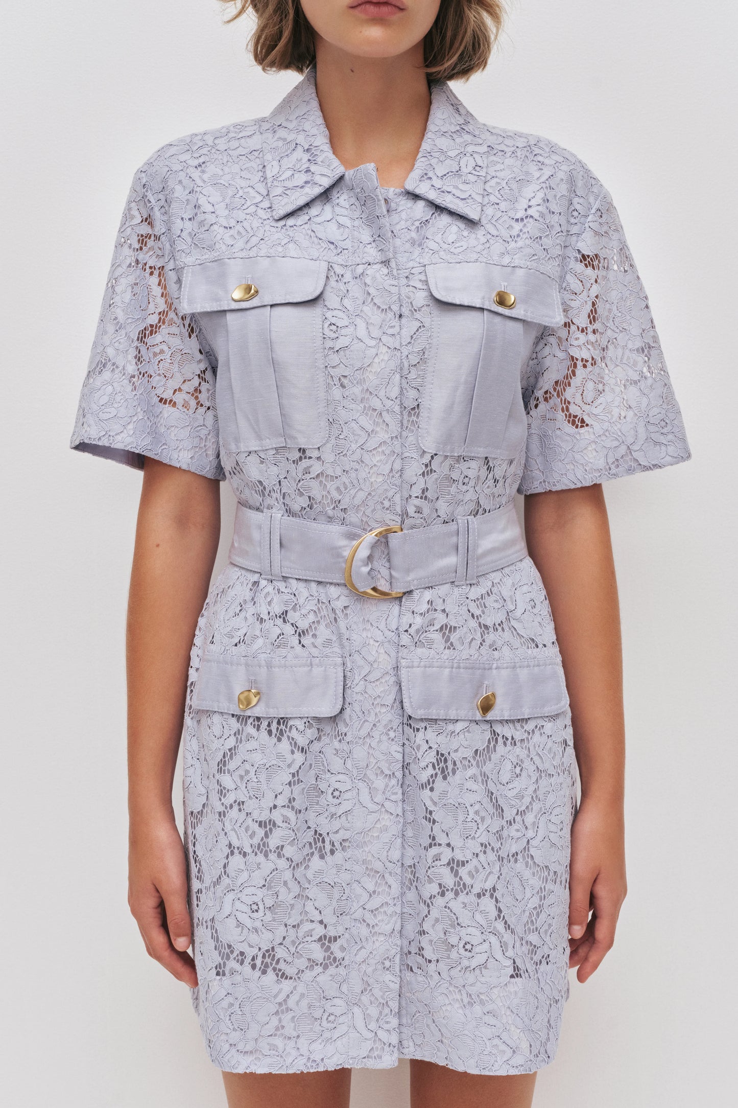 Mystic Lace Mini Shirt Dress