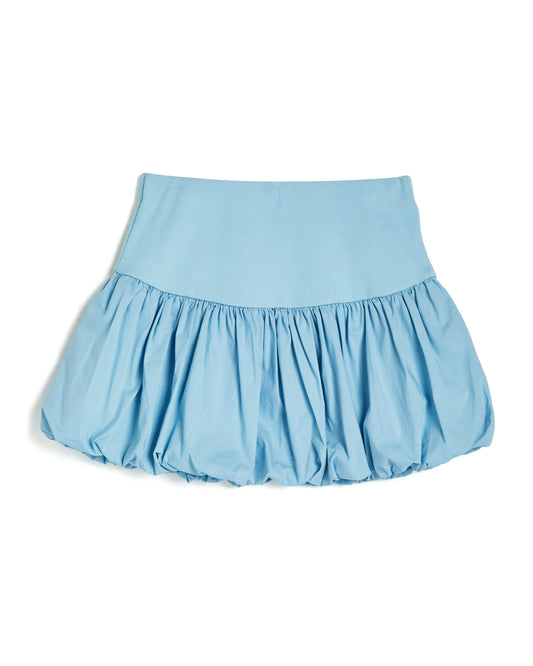 Girls Knit Waist Balloon Puff Skirt