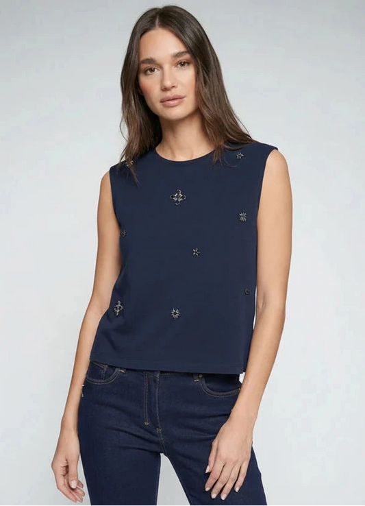 Crew Neck Sleeveless Top