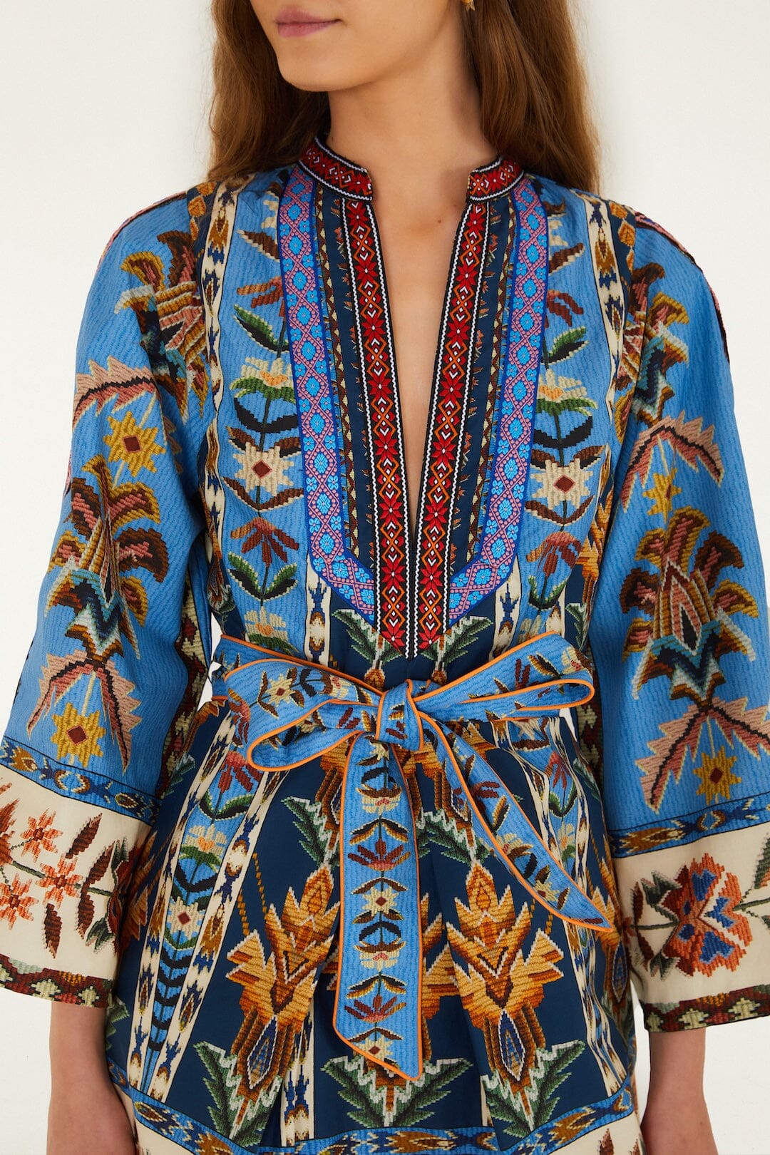 Embroidered Tapestry Mini Dress