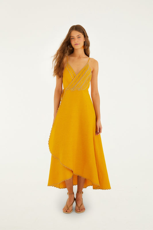 Bananas Maxi Wrap Dress