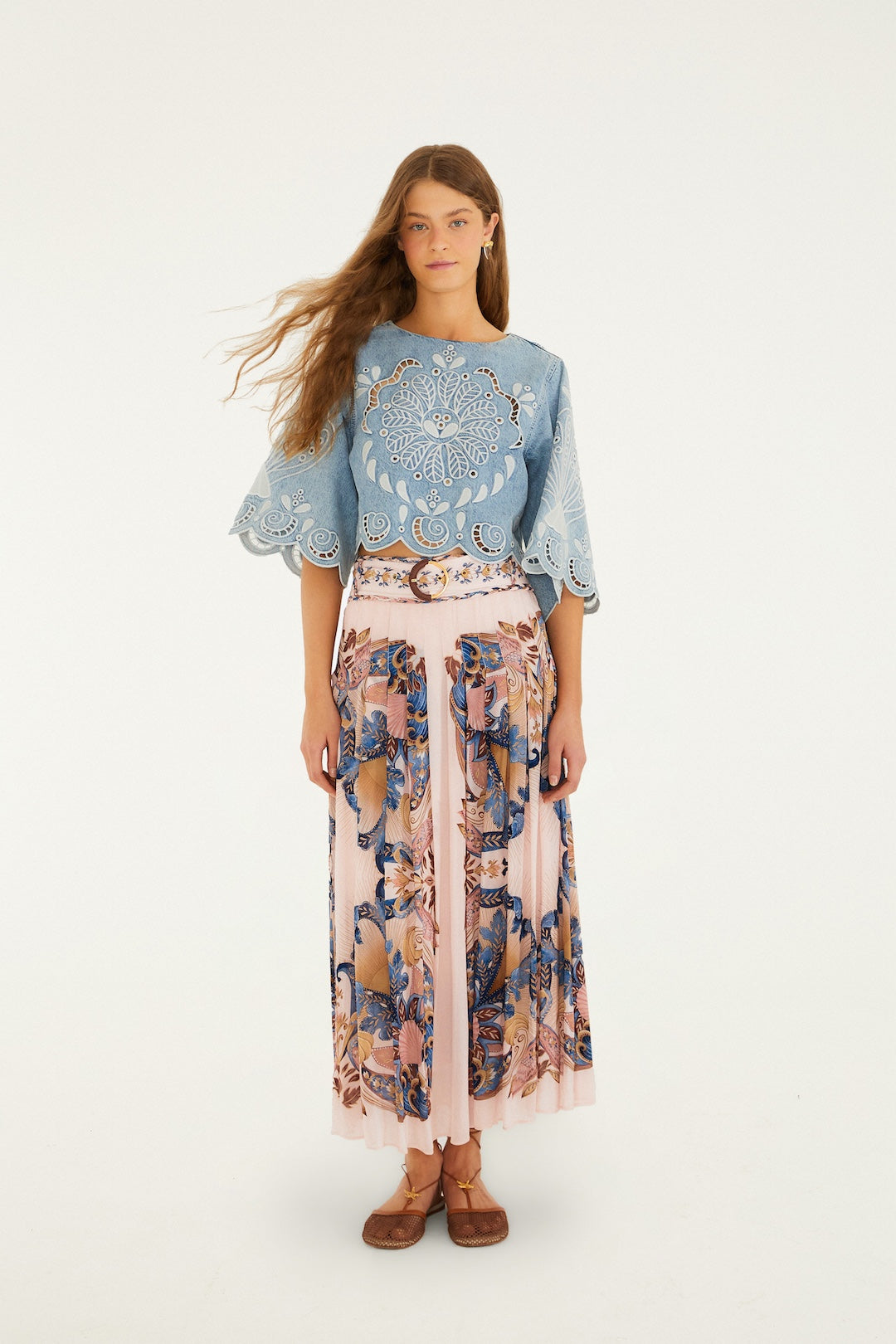 Sea Garden Scarf  Maxi Skirt