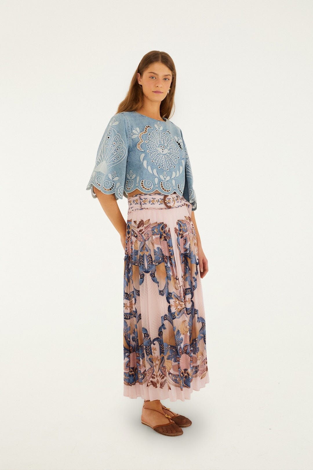 Sea Garden Scarf  Maxi Skirt