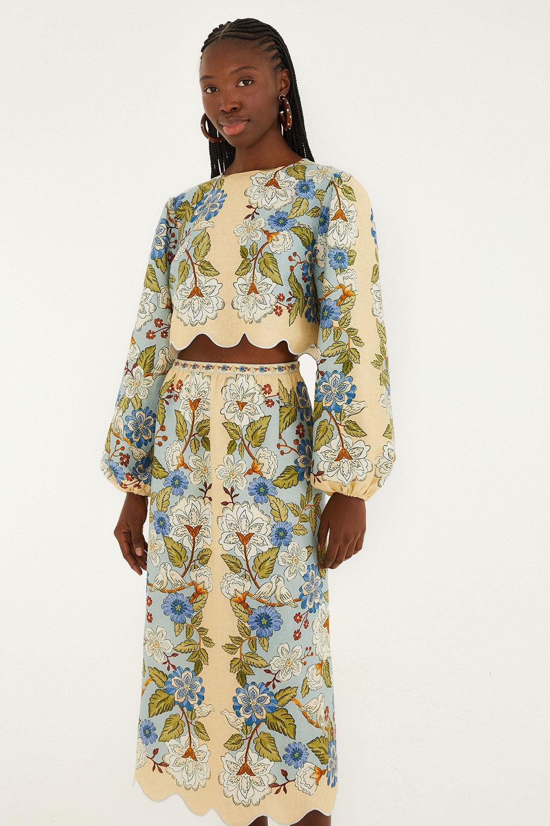 Garden Scarf Midi Skirt