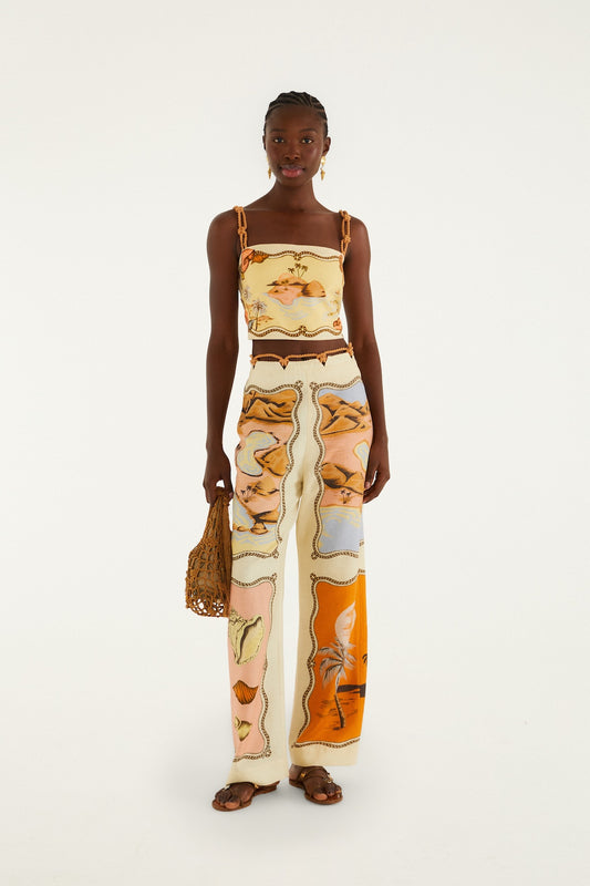 Rio Souvenir Mixed Scarf Pants