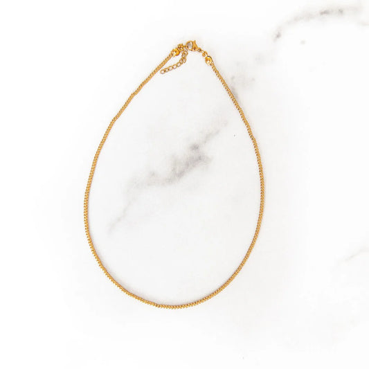 Mini Gold Beaded Stainless Steel Necklace