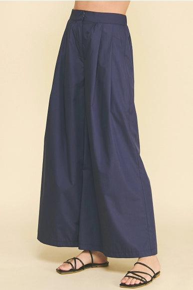 Solid Poplin Wide Pant