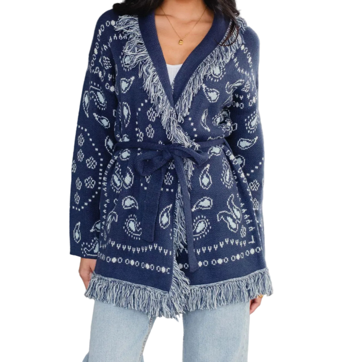 Bailey Bandana Fringe Cardigan