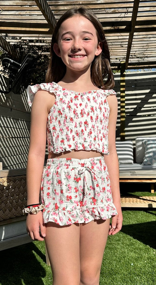 Kate Girls White Rose Top