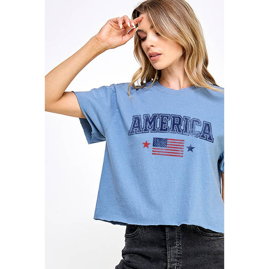 America Graphic Crop Tee