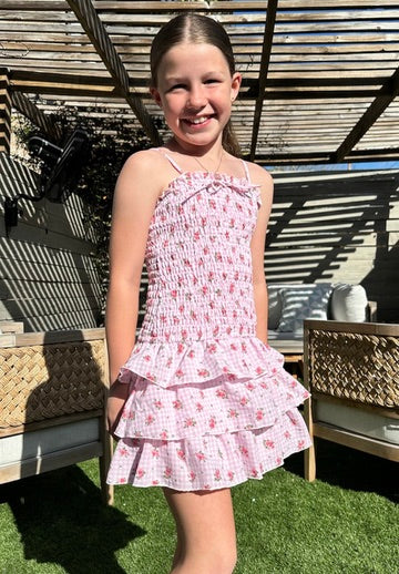 Maddie Girls Pink Rose Dress