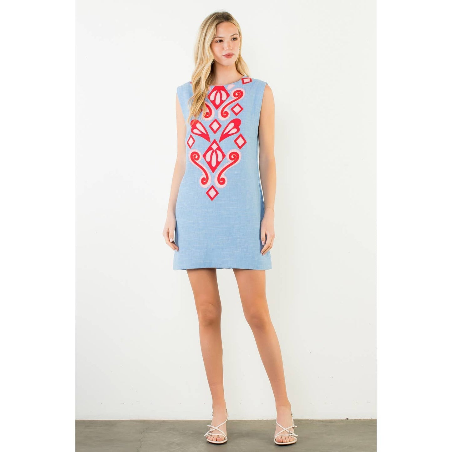 Allie Sleeveless Embroidery Detail Dress