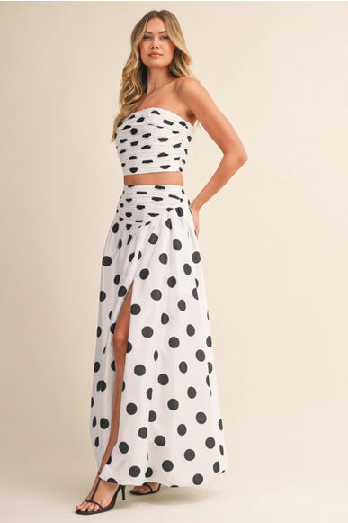 Polka Dot Top and Bubble Skirt Set