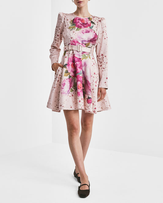 Tailored Satin Belted Dress