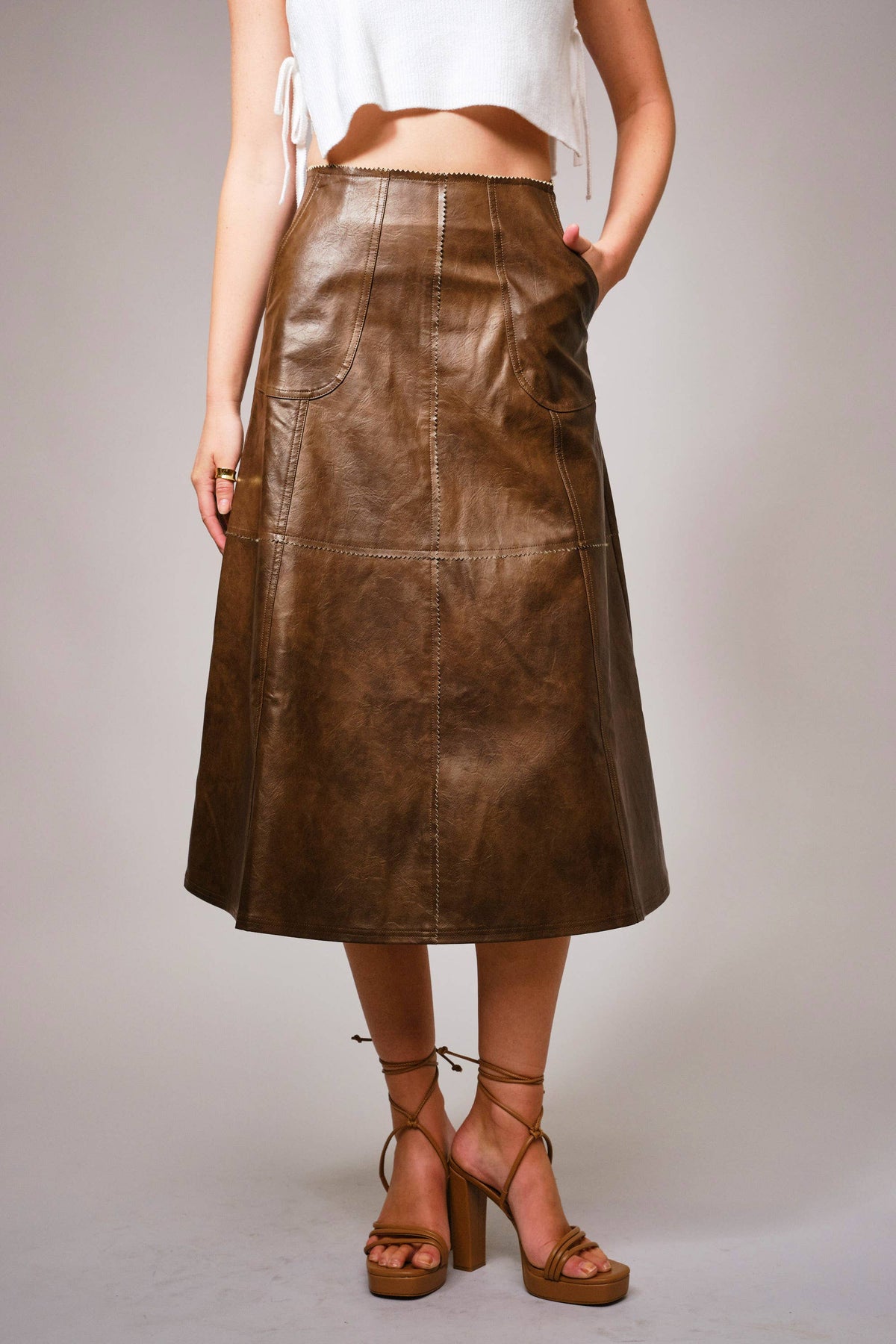 Rory Zigzag Seam Midi Skirt