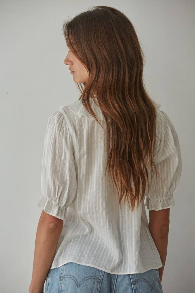 Lillie Buttondown V-Neck Top