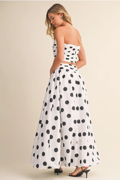 Polka Dot Top and Bubble Skirt Set