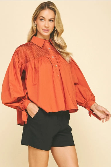 Zoe Tucked Detail Blouse Top