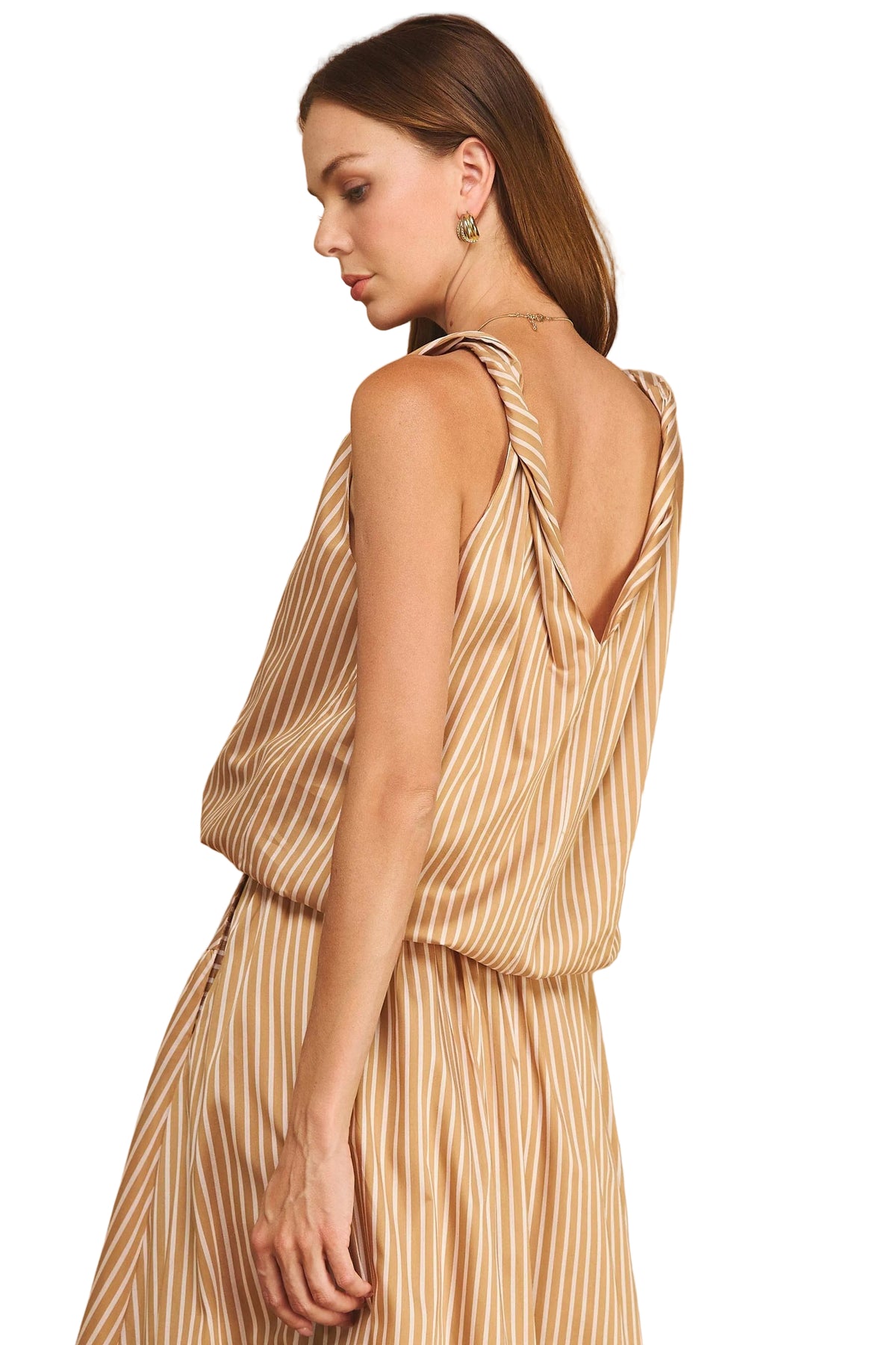 Hadley Striped V-Neck Bubble Top