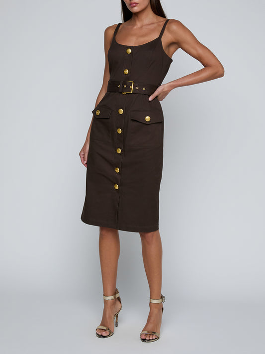 Ida Button-Front Tank Dress