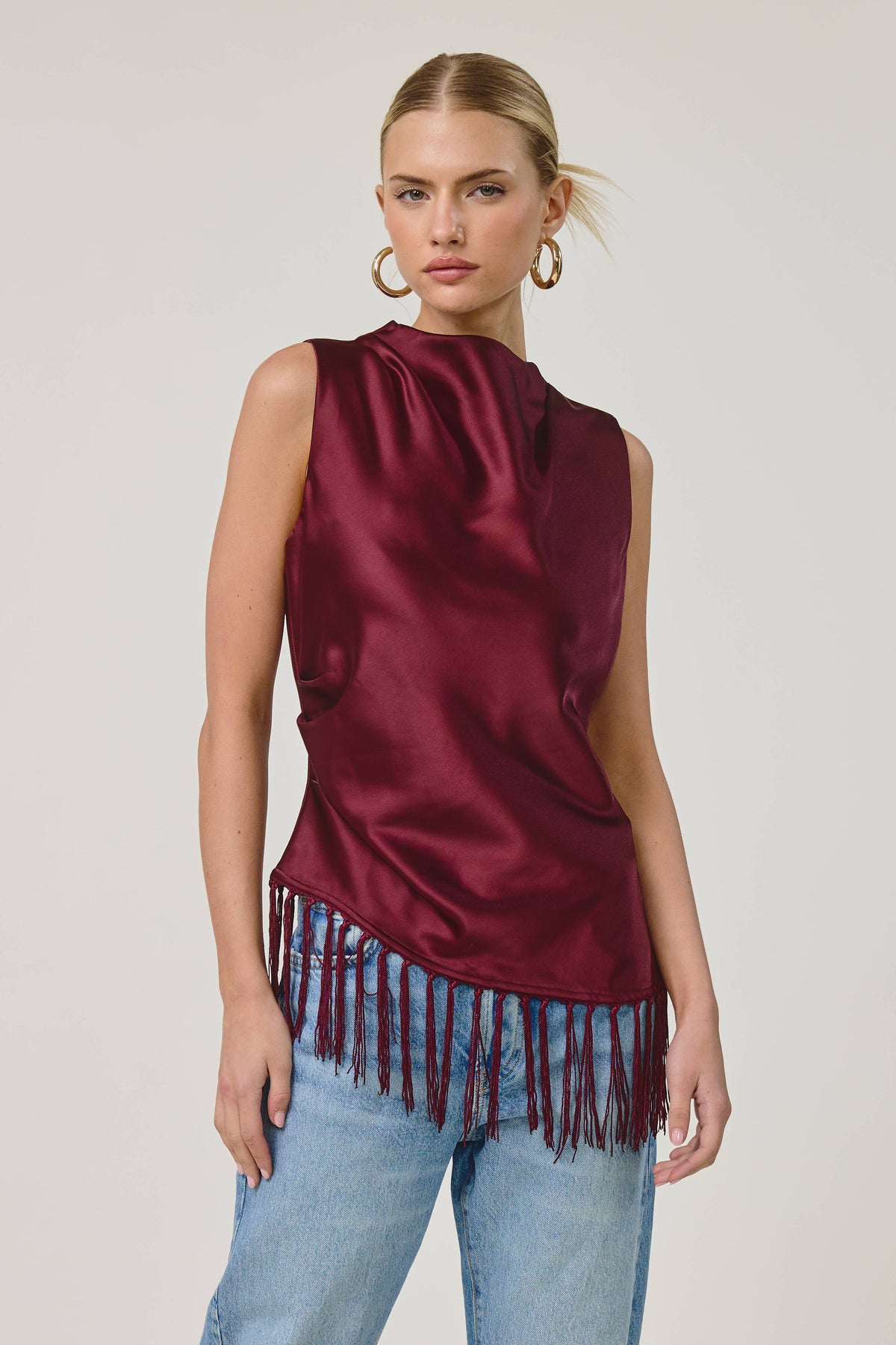 Marais Satin Fringe Top