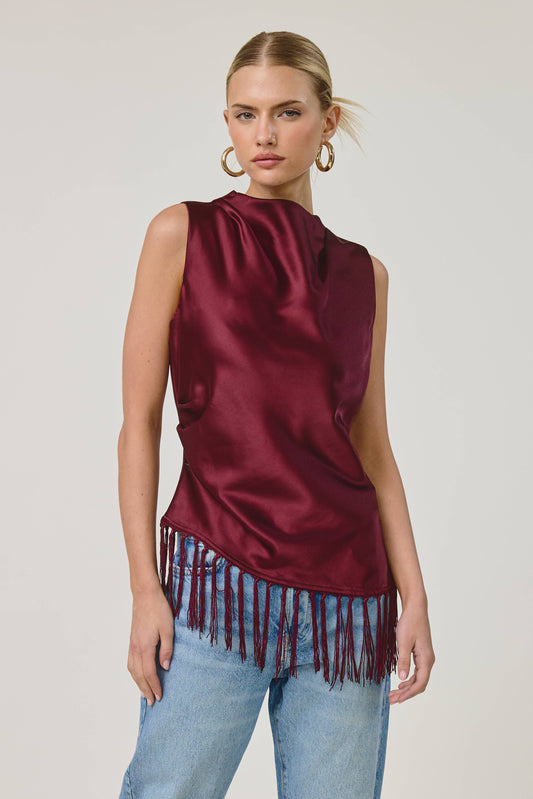 Marais Satin Fringe Top