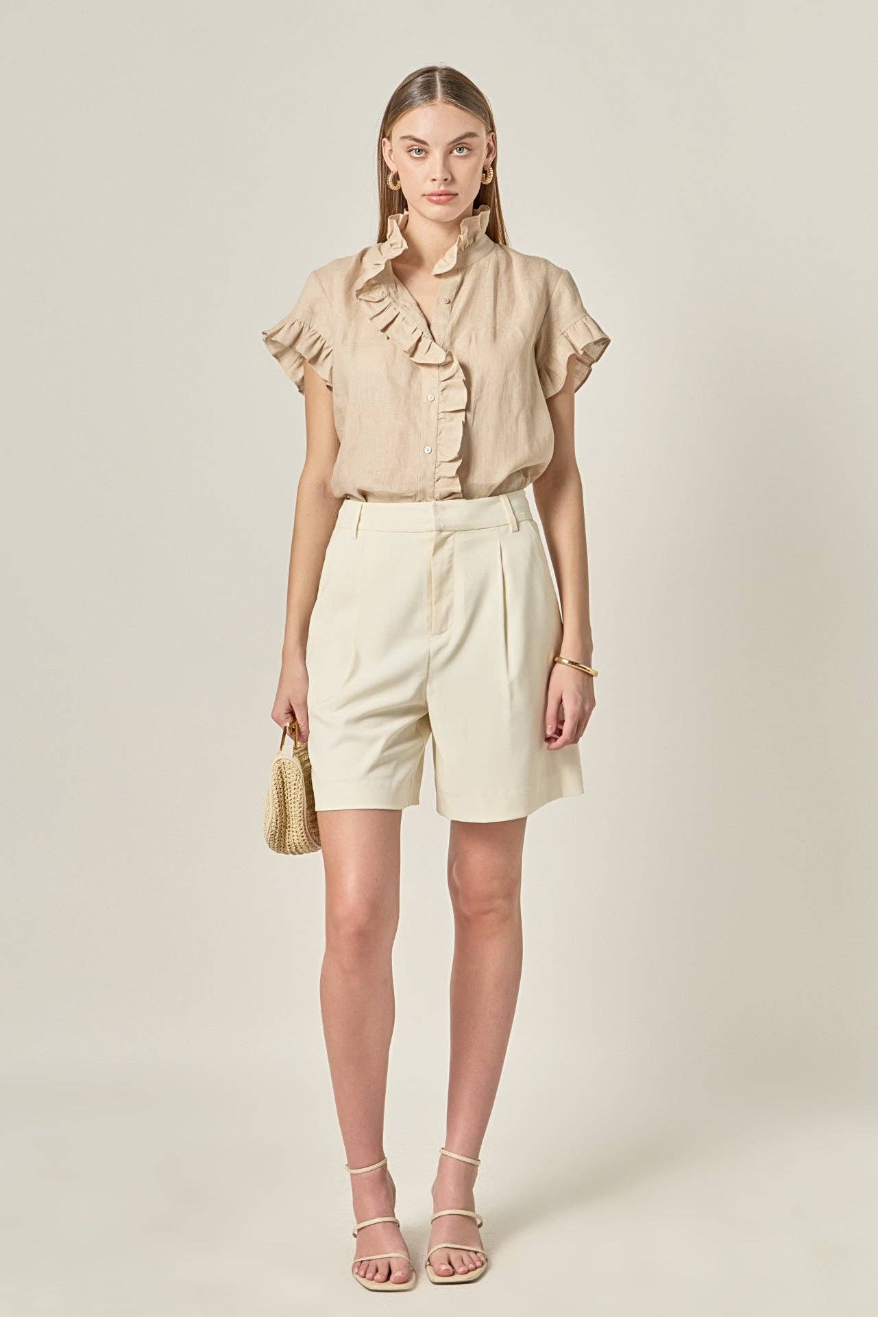Lucy Linen Ruffle Shirt
