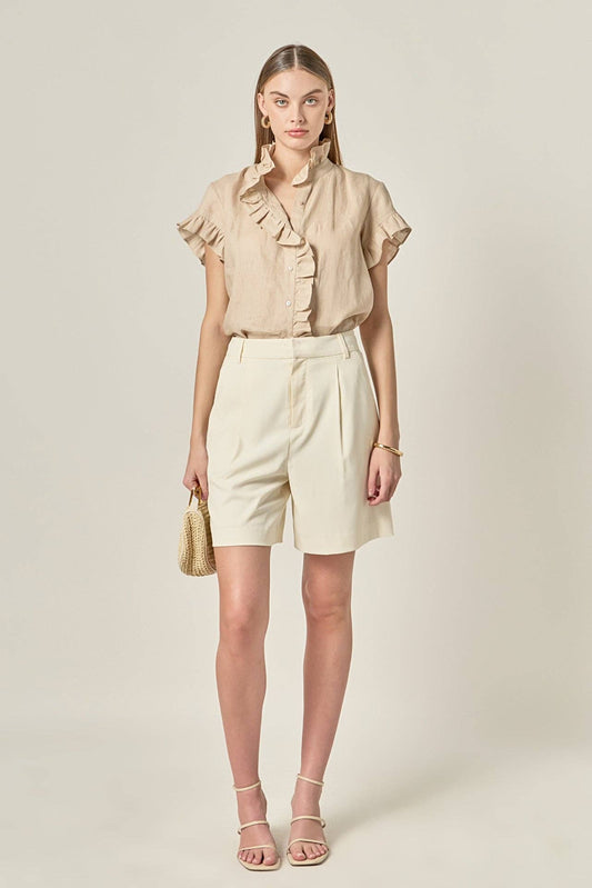 Lucy Linen Ruffle Shirt