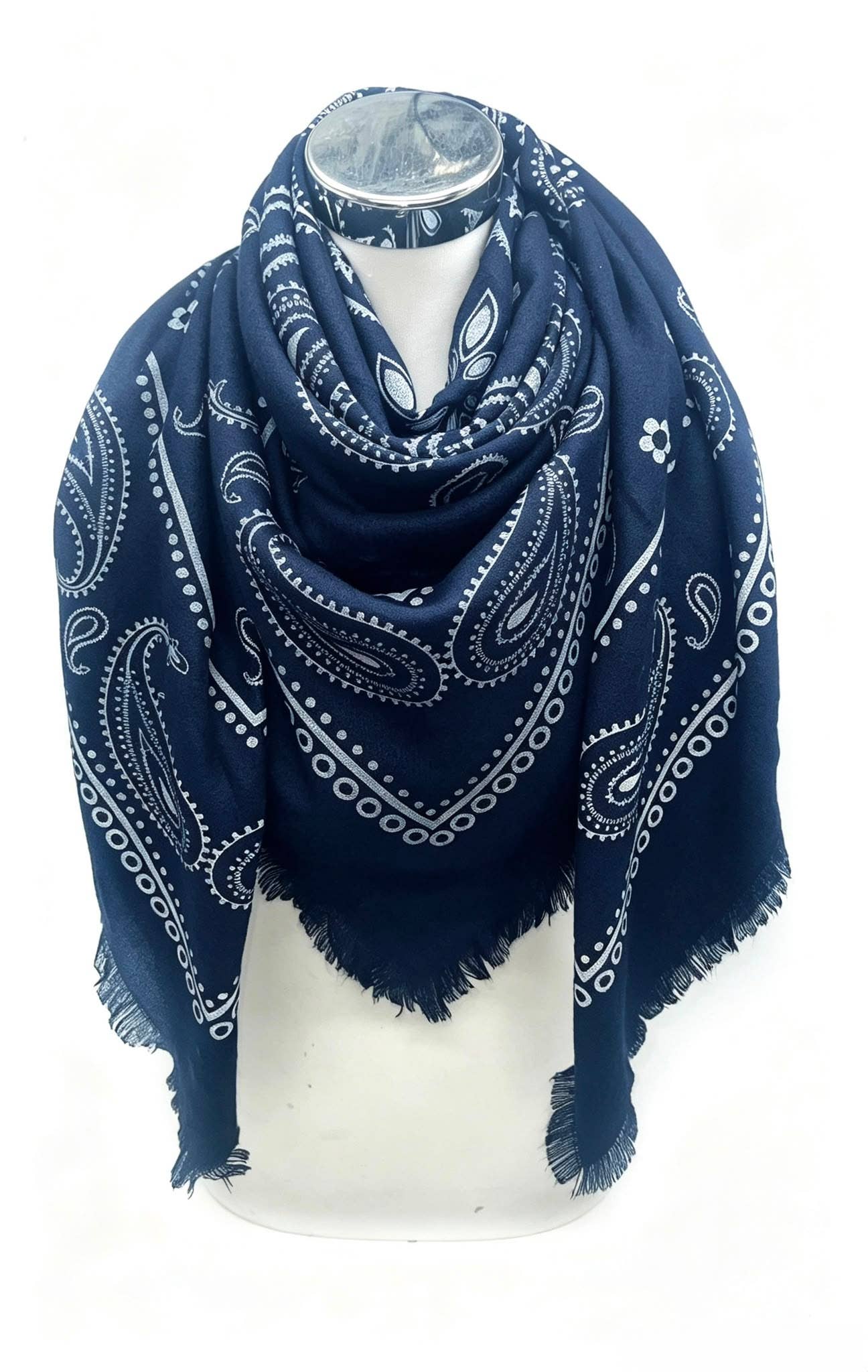 Paisley Square Wool Scarf
