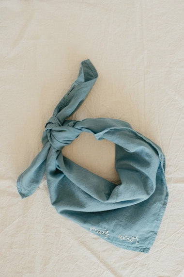 Hand Embroidered Dyed Cotton Bandana