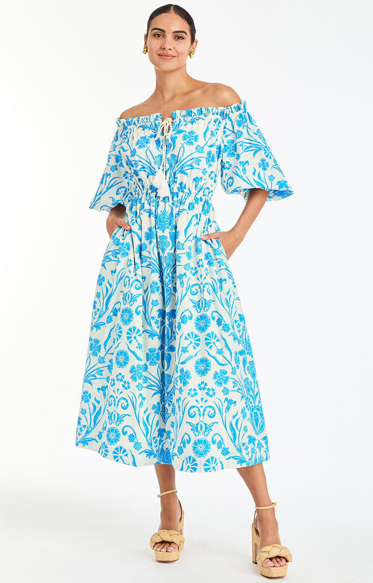 midi dress in store Nostalgia Midi Dress - Size XS - Cerulean Oasis - Women's Dresses Cocktail