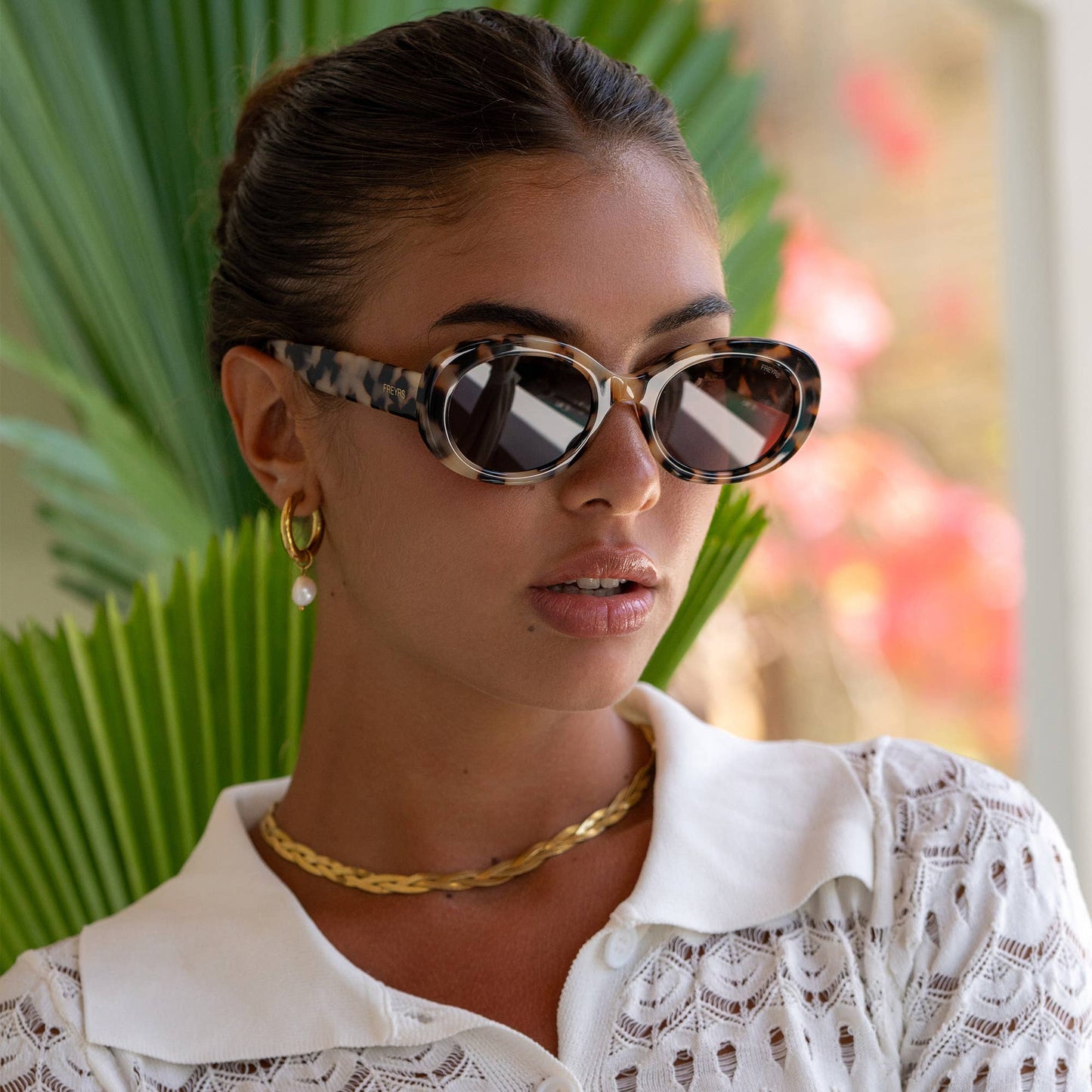 Aria Acetate Oval Sunglasses