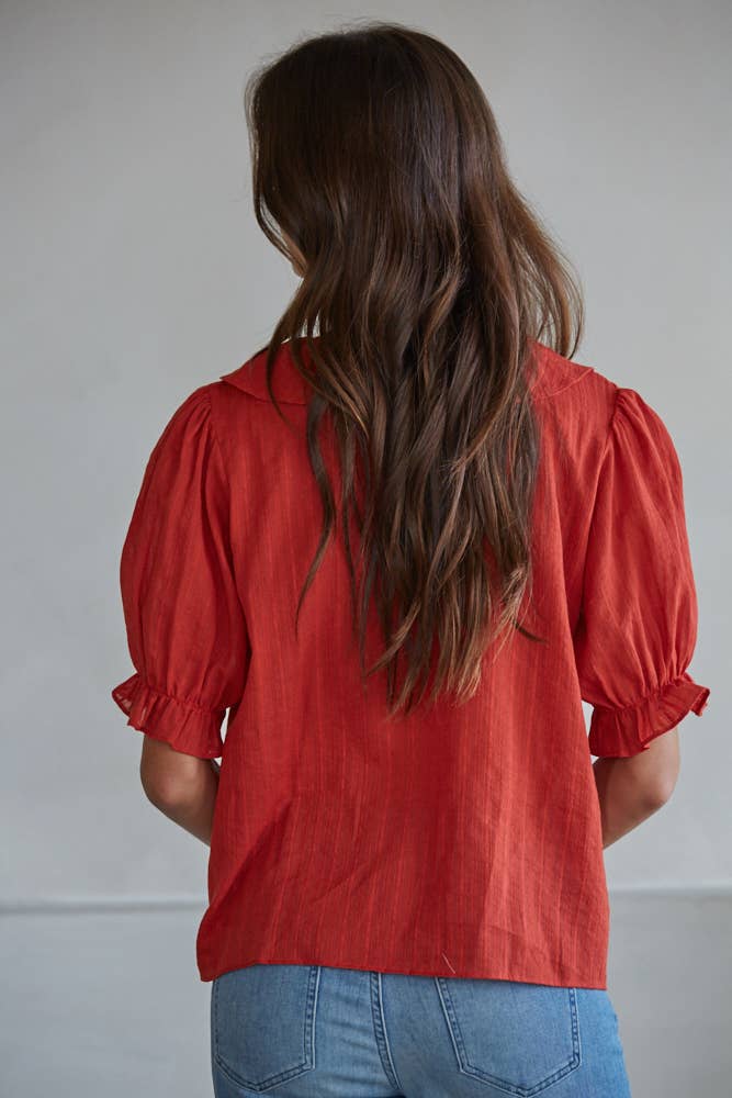 Lillie Buttondown V-Neck Top