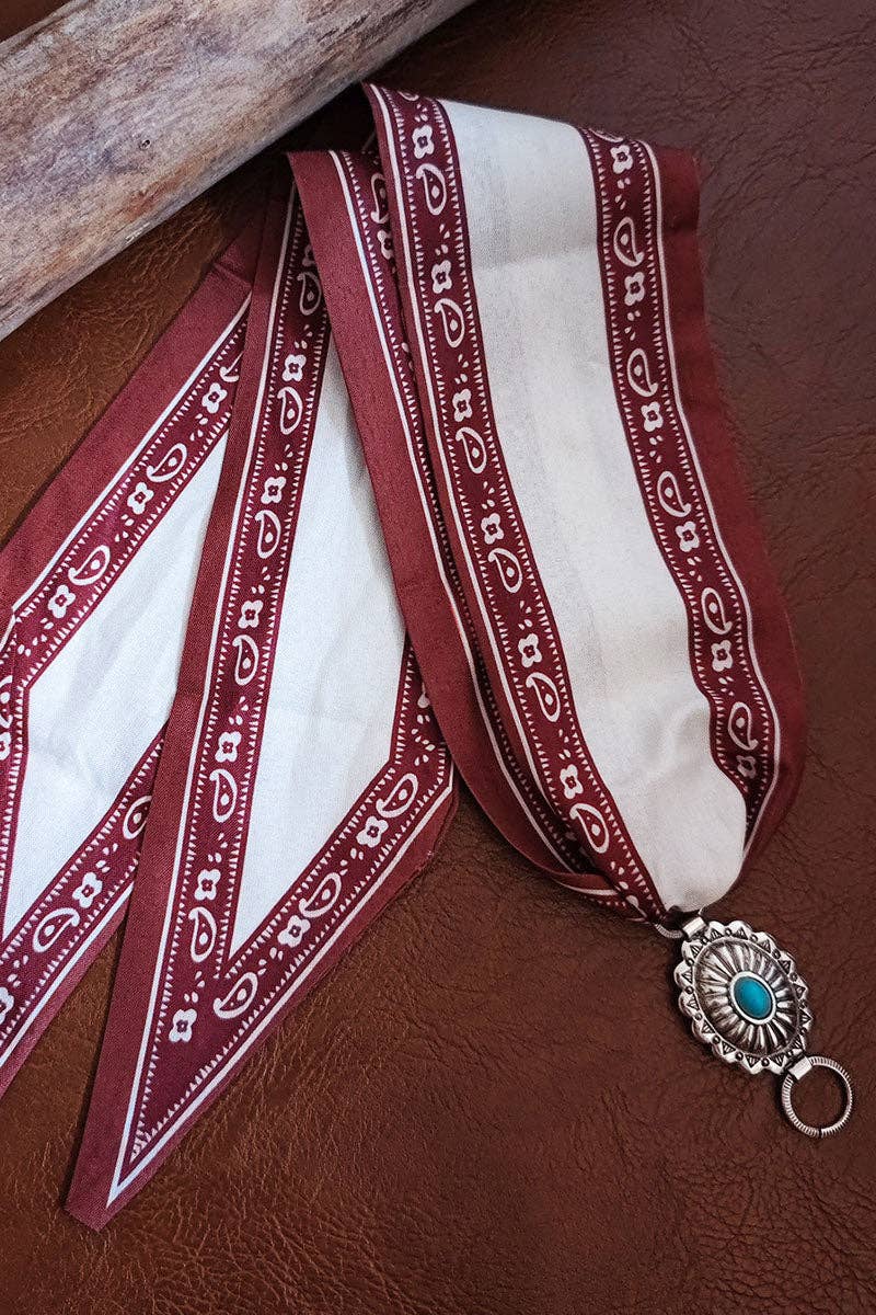 Turquoise Buckle Neck Scarf