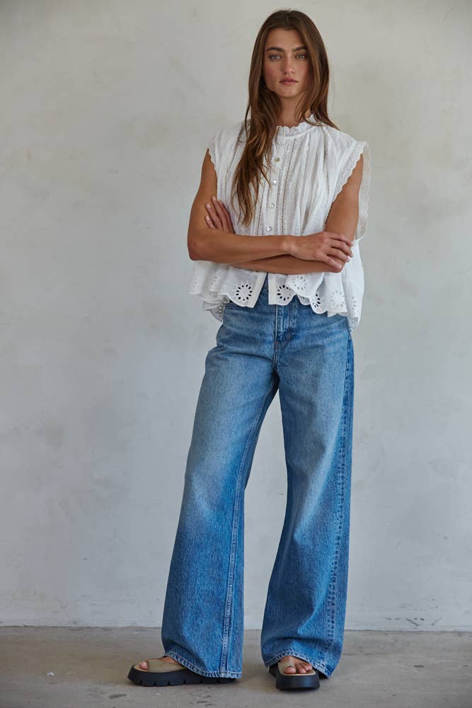Ellie Eyelet Sleeveless Top