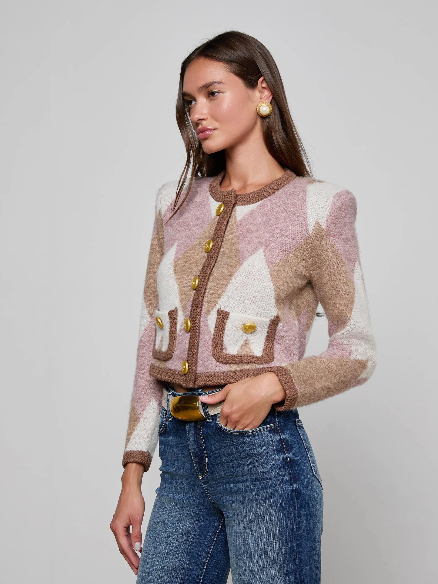 Siobhan Fuzzy Argyle Cardigan