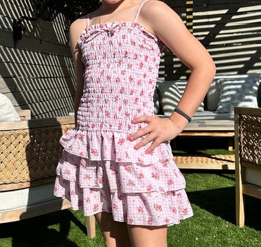 Maddie Girls Pink Rose Dress