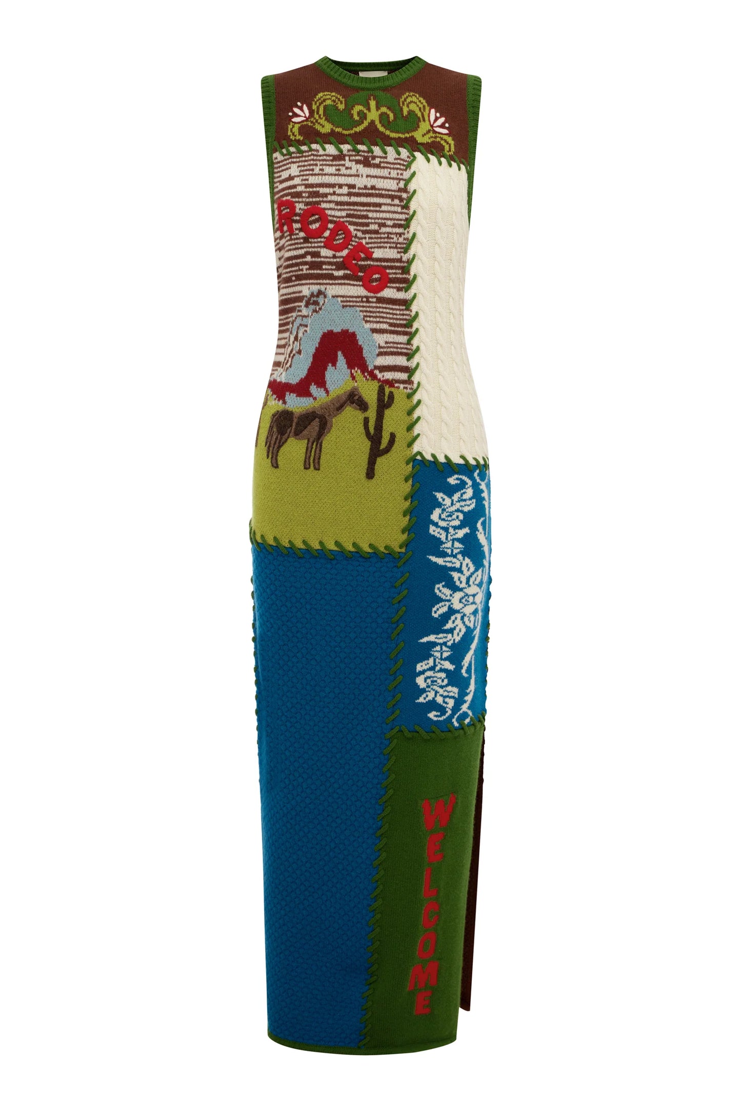 Lasso Patchwork Knit Dress