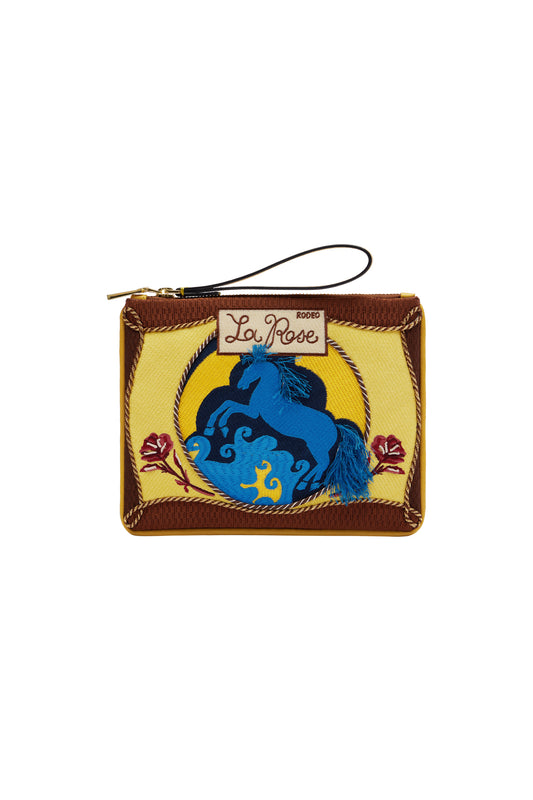 Ace Horse Embroidered Clutch