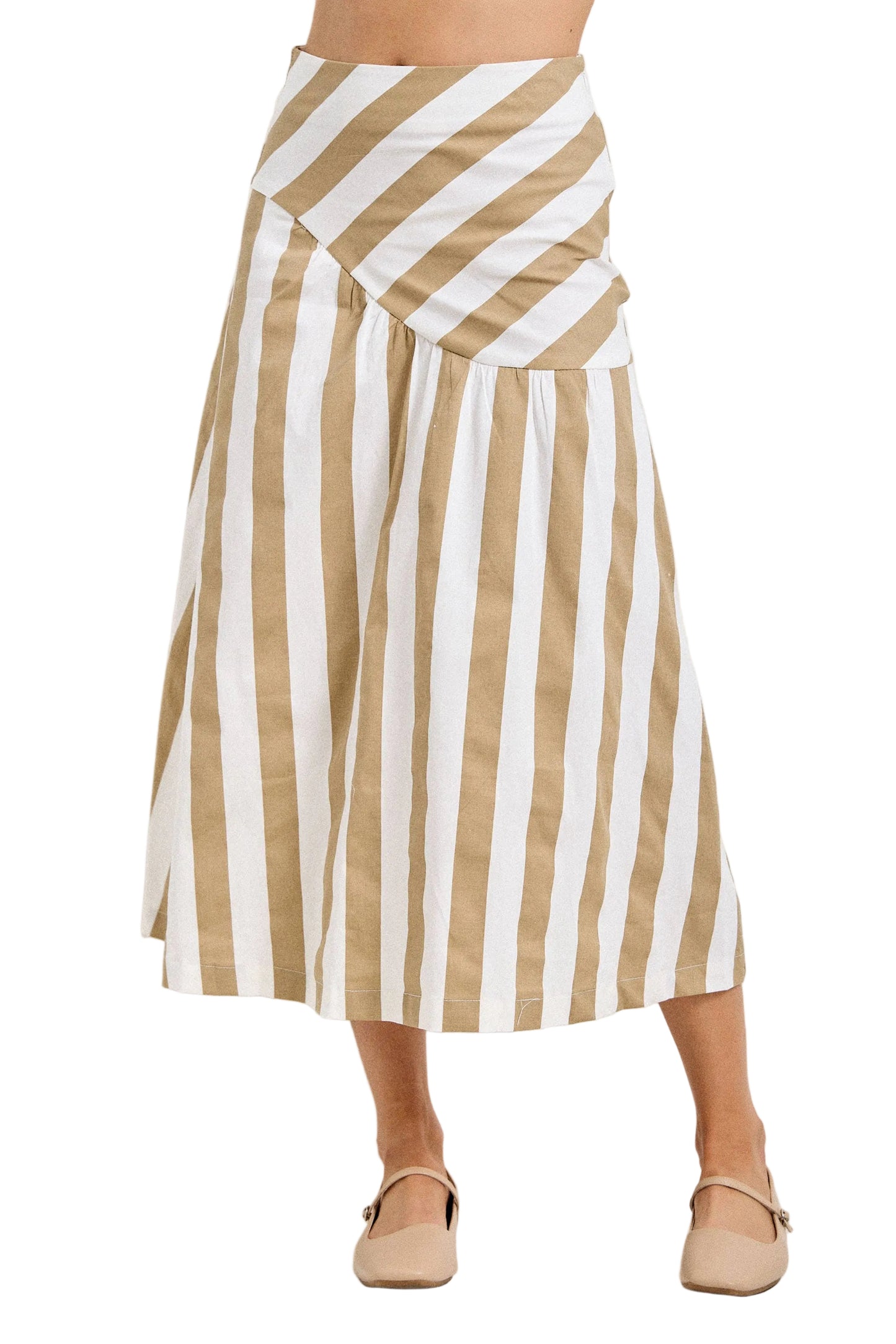 Claire Striped Midi Skirt