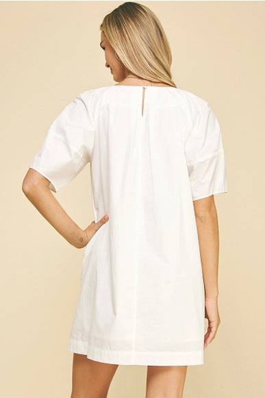 Solid Woven Mini Dress