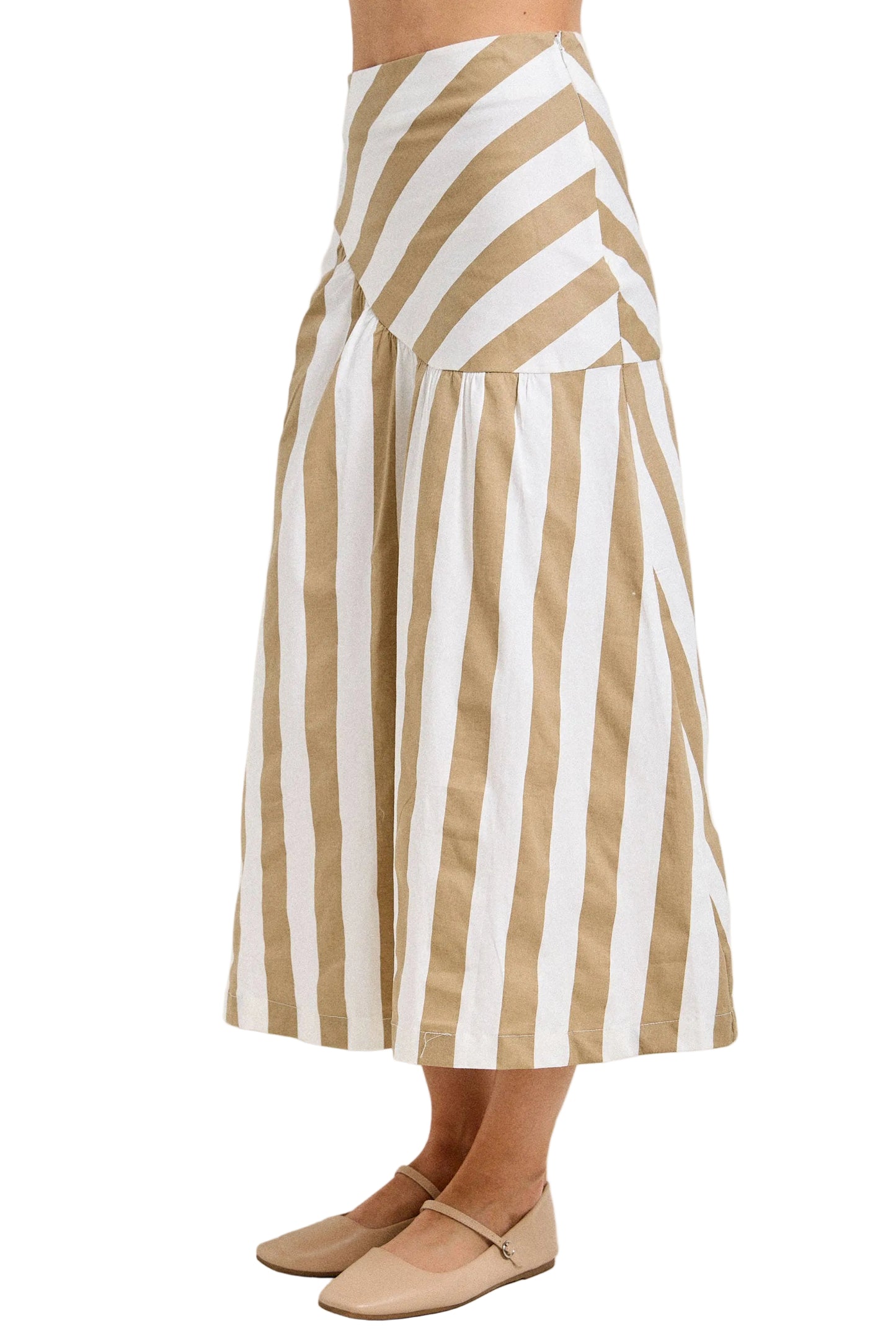 Claire Striped Midi Skirt