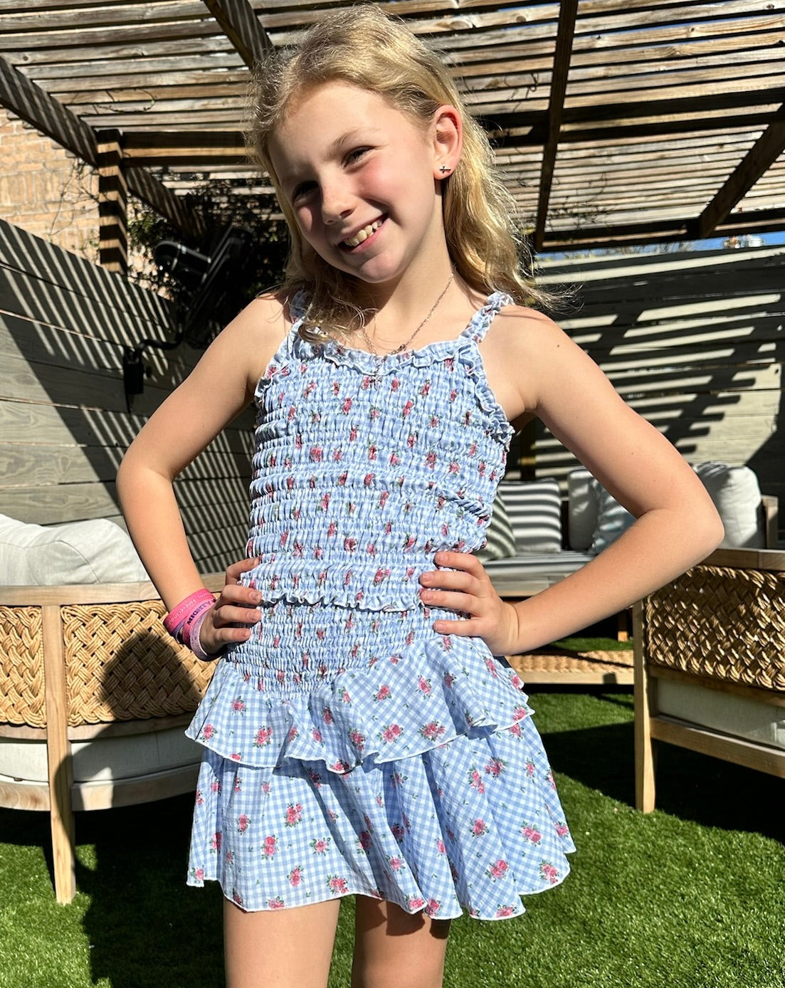 Gianna Girls Blue Rose Top