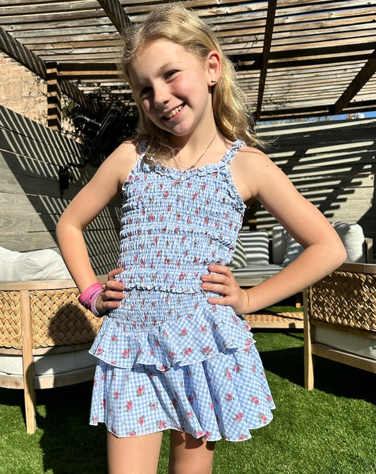 Gianna Girls Blue Rose Top