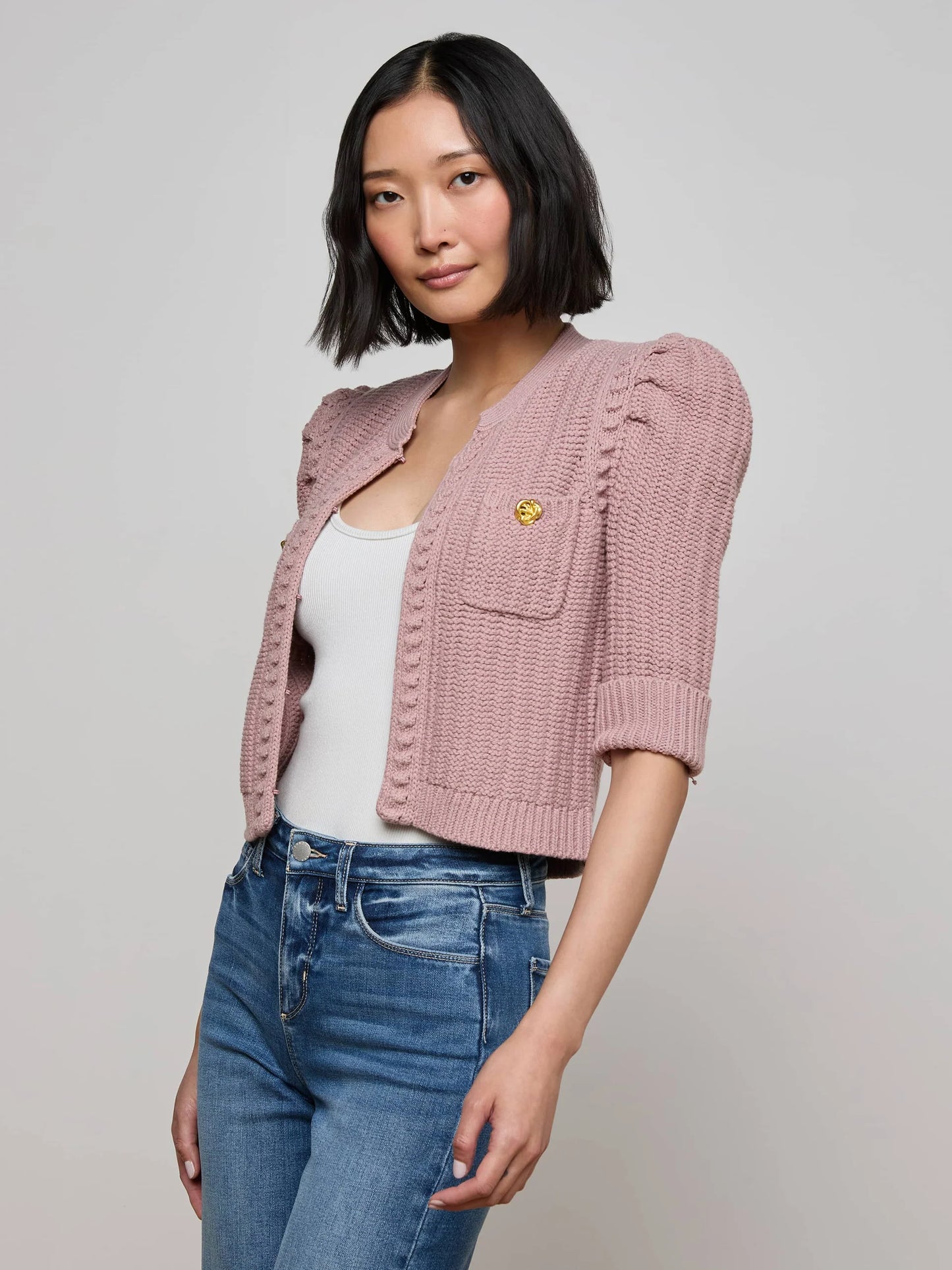 Delilah Crop Textured Cardigan
