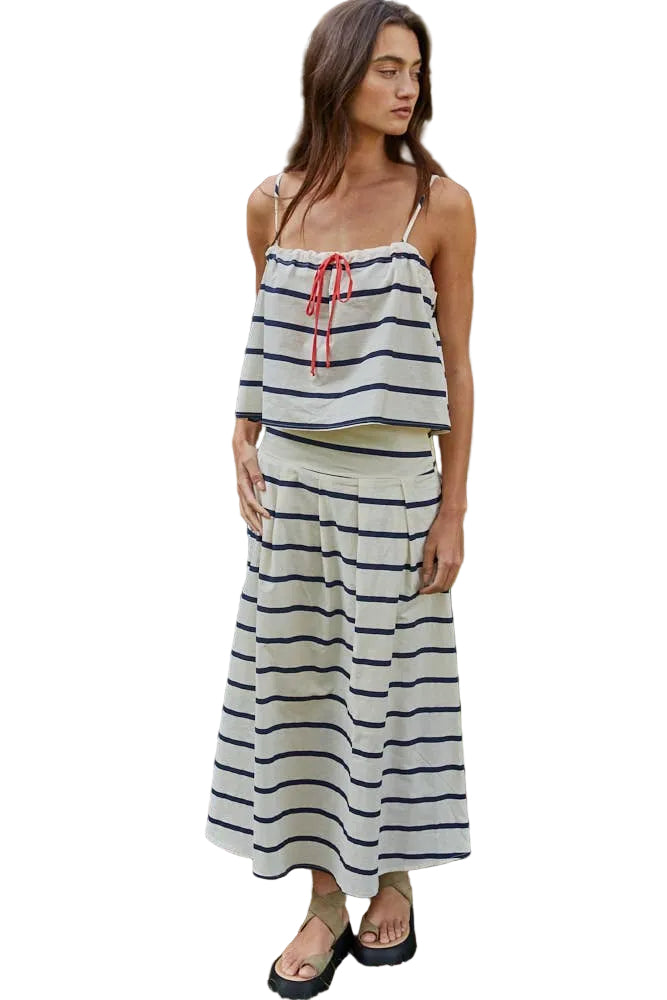 Lexie Striped Sleeveless Crop Top